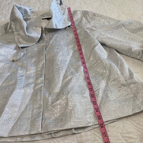 Lafayette 148 Metallic Ruffle Zip Dress Jacket Plus Size 14 New Formal Business - Picture 4 of 12